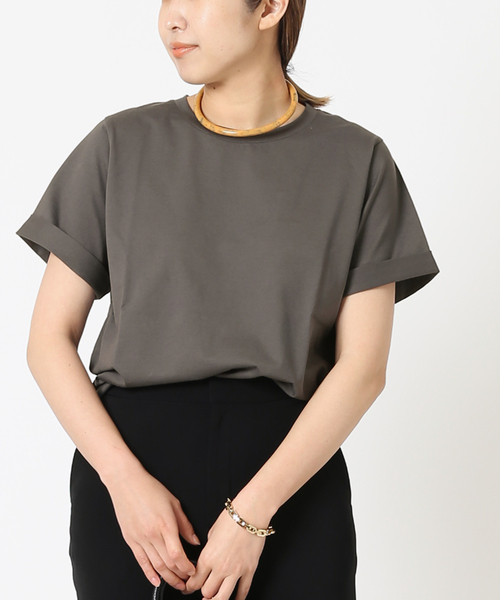journal standard L'essage(ジャーナルスタンダードレサージュ)の「《追加》スワイーTシャツ(Tシャツ/カットソー・レディース・グリーン系その他/カーキ系/ホワイト/チャコールグレー・FREE)」の14枚目の写真