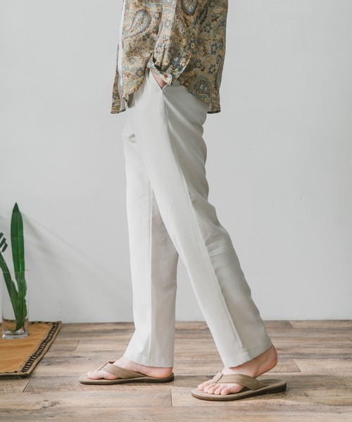 URBAN RESEARCH DOORS（アーバンリサーチドアーズ）の「リネンライクイージーパンツ（その他パンツ・メンズ・ネイビー/ホワイト系その他/カーキ/ブラウン・LARGE/MEDIUM/SMALL）」の5枚目の写真