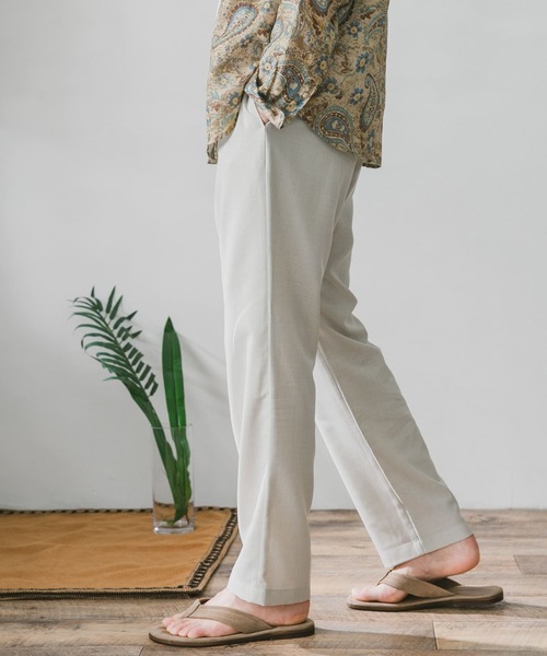 URBAN RESEARCH DOORS（アーバンリサーチドアーズ）の「リネンライクイージーパンツ（その他パンツ・メンズ・ネイビー/ホワイト系その他/カーキ/ブラウン・LARGE/MEDIUM/SMALL）」の6枚目の写真