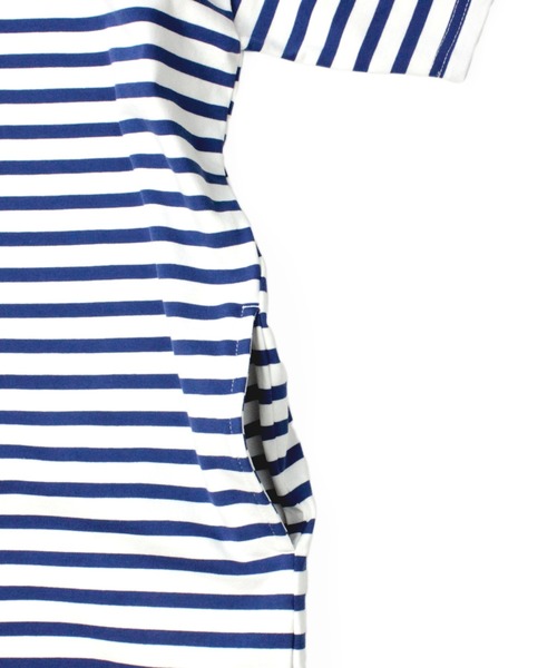A.U.G. relaxing(オーグリラクシング)の「A.U.G. relaxing ポート N ワイド ミディ Tシャツ (MADE IN JAPAN)(Tシャツ/カットソー・レディース・ホワイト/ホワイト×グレー/ホワイト×ブラウン/ホワイト×ブルー/ホワイト×ブラック/ブラック・FREE)」の12枚目の写真