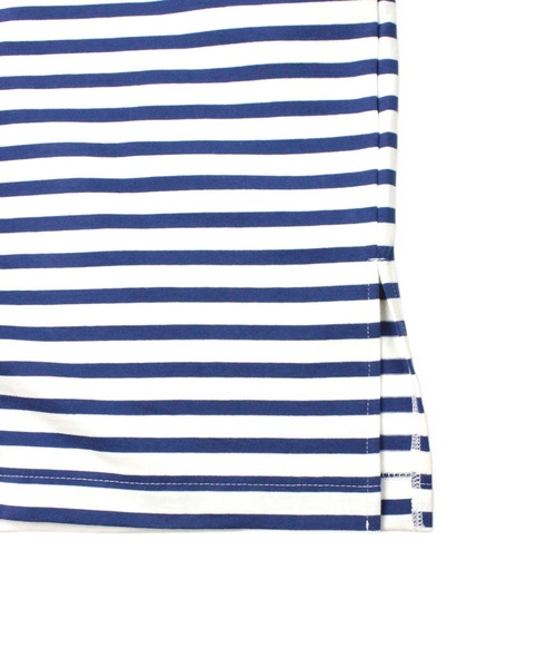 A.U.G. relaxing(オーグリラクシング)の「A.U.G. relaxing ポート N ワイド ミディ Tシャツ (MADE IN JAPAN)(Tシャツ/カットソー・レディース・ホワイト/ホワイト×グレー/ホワイト×ブラウン/ホワイト×ブルー/ホワイト×ブラック/ブラック・FREE)」の7枚目の写真