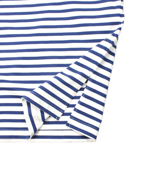 A.U.G. relaxing(オーグリラクシング)の「A.U.G. relaxing ポート N ワイド ミディ Tシャツ (MADE IN JAPAN)(Tシャツ/カットソー・レディース・ホワイト/ホワイト×グレー/ホワイト×ブラウン/ホワイト×ブルー/ホワイト×ブラック/ブラック・FREE)」の9枚目の写真