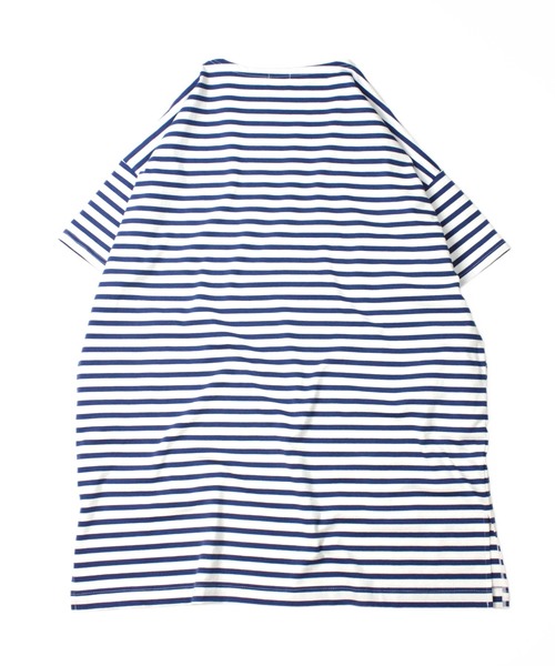 A.U.G. relaxing(オーグリラクシング)の「A.U.G. relaxing ポート N ワイド ミディ Tシャツ (MADE IN JAPAN)(Tシャツ/カットソー・レディース・ホワイト/ホワイト×グレー/ホワイト×ブラウン/ホワイト×ブルー/ホワイト×ブラック/ブラック・FREE)」の11枚目の写真