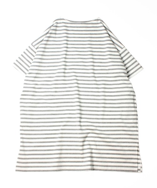 A.U.G. relaxing(オーグリラクシング)の「A.U.G. relaxing ポート N ワイド ミディ Tシャツ (MADE IN JAPAN)(Tシャツ/カットソー・レディース・ホワイト/ホワイト×グレー/ホワイト×ブラウン/ホワイト×ブルー/ホワイト×ブラック/ブラック・FREE)」の16枚目の写真