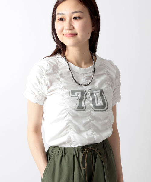 JOINT WORKS（ジョイントワークス）の「シャーリングTシャツ（Tシャツ/カットソー・レディース・ホワイト/ブルー/グリーン・FREE）」の18枚目の写真