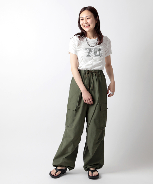 JOINT WORKS（ジョイントワークス）の「シャーリングTシャツ（Tシャツ/カットソー・レディース・ホワイト/ブルー/グリーン・FREE）」の19枚目の写真