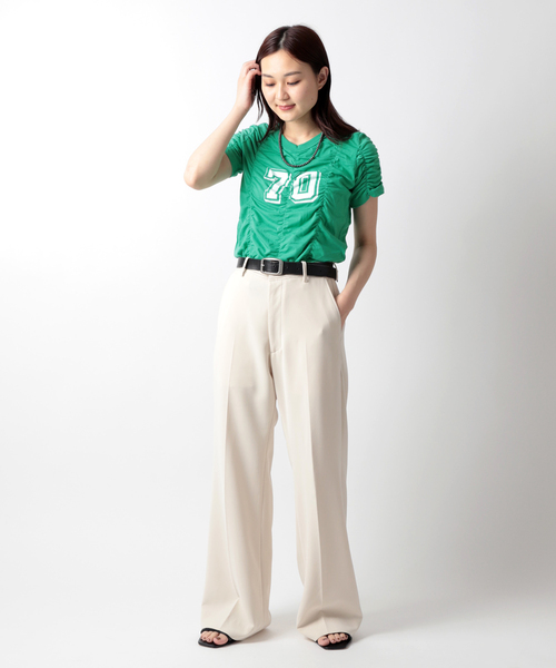 JOINT WORKS（ジョイントワークス）の「シャーリングTシャツ（Tシャツ/カットソー・レディース・ホワイト/ブルー/グリーン・FREE）」の21枚目の写真