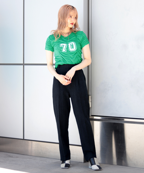 JOINT WORKS（ジョイントワークス）の「シャーリングTシャツ（Tシャツ/カットソー・レディース・ホワイト/ブルー/グリーン・FREE）」の22枚目の写真