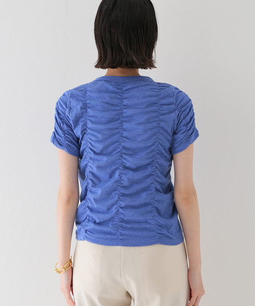 JOINT WORKS（ジョイントワークス）の「シャーリングTシャツ（Tシャツ/カットソー・レディース・ホワイト/ブルー/グリーン・FREE）」の5枚目の写真