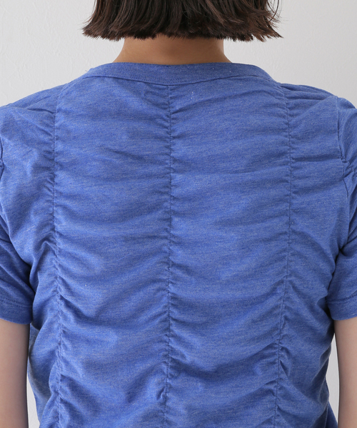 JOINT WORKS（ジョイントワークス）の「シャーリングTシャツ（Tシャツ/カットソー・レディース・ホワイト/ブルー/グリーン・FREE）」の7枚目の写真