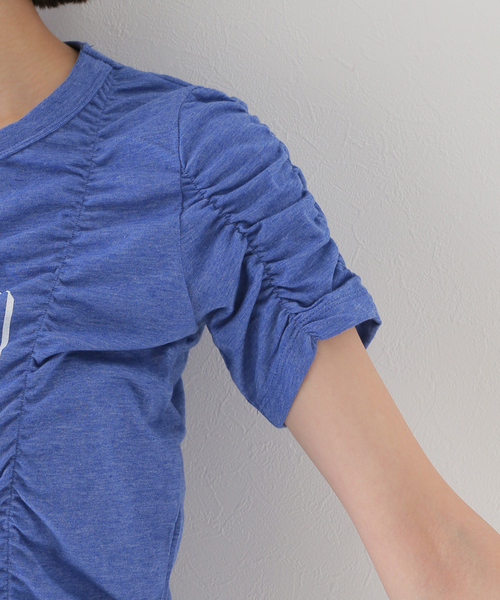 JOINT WORKS（ジョイントワークス）の「シャーリングTシャツ（Tシャツ/カットソー・レディース・ホワイト/ブルー/グリーン・FREE）」の8枚目の写真