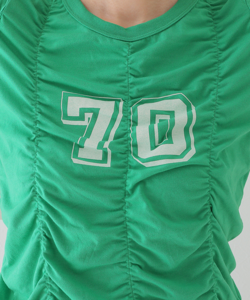 JOINT WORKS（ジョイントワークス）の「シャーリングTシャツ（Tシャツ/カットソー・レディース・ホワイト/ブルー/グリーン・FREE）」の12枚目の写真