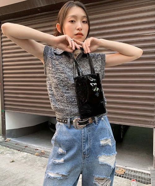 Ressaca（レサーカ）の「ハーフジップノースリーブ サマーニット