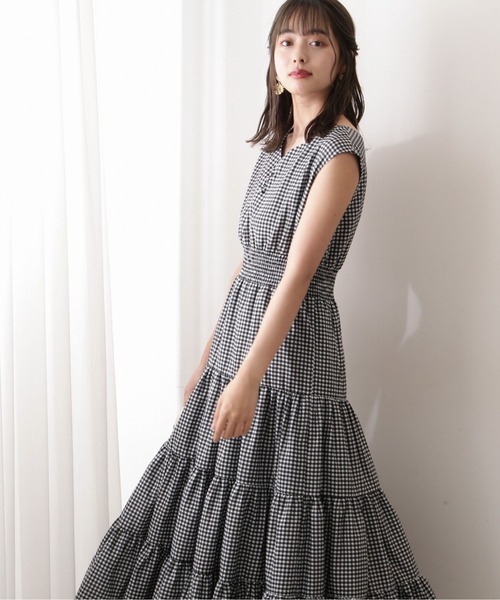 PROPORTION BODY DRESSING（プロポーションボディドレッシング）の「＜Ｅ＞前後２ｗａｙウエストシャーリングティアードマキシＯＰ / 1212247701（ワンピース・レディース・ブラック系その他/ブラウン/ブルー・MEDIUM/SMALL）」の2枚目の写真