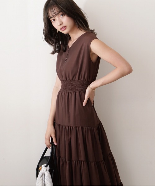 PROPORTION BODY DRESSING（プロポーションボディドレッシング）の「＜Ｅ＞前後２ｗａｙウエストシャーリングティアードマキシＯＰ / 1212247701（ワンピース・レディース・ブラック系その他/ブラウン/ブルー・MEDIUM/SMALL）」の5枚目の写真