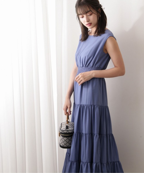 PROPORTION BODY DRESSING（プロポーションボディドレッシング）の「＜Ｅ＞前後２ｗａｙウエストシャーリングティアードマキシＯＰ / 1212247701（ワンピース・レディース・ブラック系その他/ブラウン/ブルー・MEDIUM/SMALL）」の10枚目の写真