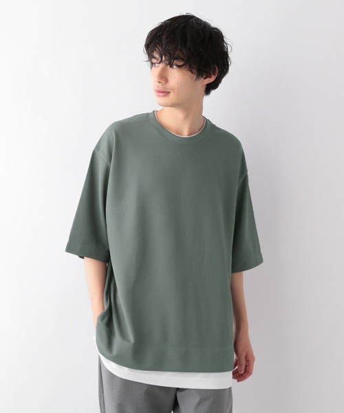 GLOBAL WORK(グローバルワーク)の「クルーネックレイヤード/半袖/346373(Tシャツ/カットソー・メンズ・スカイブルー/グレー/ライトグリーン/オフホワイト/ダークブルー・SMALL/MEDIUM/LARGE)」の3枚目の写真