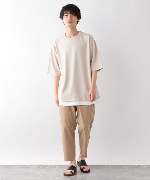 GLOBAL WORK(グローバルワーク)の「クルーネックレイヤード/半袖/346373(Tシャツ/カットソー・メンズ・スカイブルー/グレー/ライトグリーン/オフホワイト/ダークブルー・SMALL/MEDIUM/LARGE)」の6枚目の写真