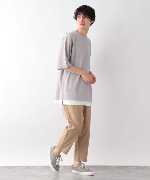 GLOBAL WORK(グローバルワーク)の「クルーネックレイヤード/半袖/346373(Tシャツ/カットソー・メンズ・スカイブルー/グレー/ライトグリーン/オフホワイト/ダークブルー・SMALL/MEDIUM/LARGE)」の19枚目の写真