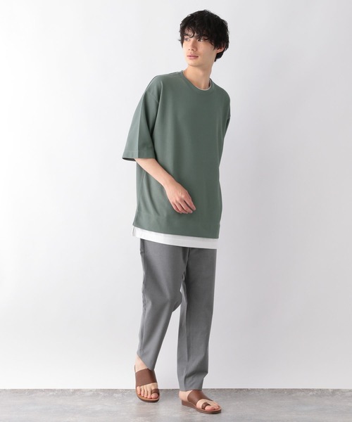 GLOBAL WORK(グローバルワーク)の「クルーネックレイヤード/半袖/346373(Tシャツ/カットソー・メンズ・スカイブルー/グレー/ライトグリーン/オフホワイト/ダークブルー・SMALL/MEDIUM/LARGE)」の7枚目の写真