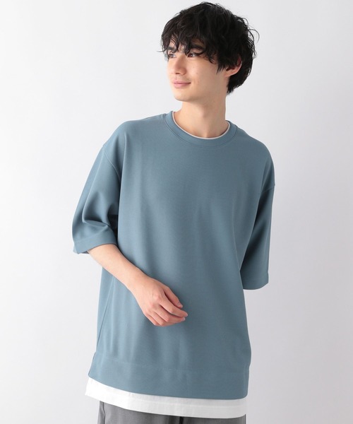 GLOBAL WORK(グローバルワーク)の「クルーネックレイヤード/半袖/346373(Tシャツ/カットソー・メンズ・スカイブルー/グレー/ライトグリーン/オフホワイト/ダークブルー・SMALL/MEDIUM/LARGE)」の8枚目の写真