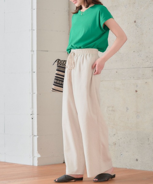 anown（アノン）の「コットンリネンワイドパンツ（その他パンツ・レディース・ブラック/ナチュラル・M）」の14枚目の写真