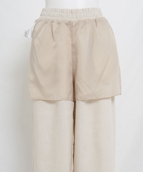 anown（アノン）の「コットンリネンワイドパンツ（その他パンツ・レディース・ブラック/ナチュラル・M）」の6枚目の写真