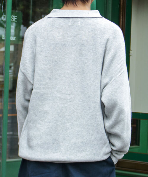 GLOSTER（グロスター）の「【GLOSTER/グロスター】片畦スキッパーポロシャツ ニットポロ ハイゲージ（ニット/セーター・メンズ・ブラック/オリーブ/アイボリー・S/M/L）」の13枚目の写真