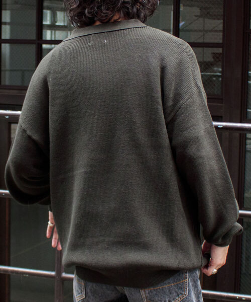 GLOSTER（グロスター）の「【GLOSTER/グロスター】片畦スキッパーポロシャツ ニットポロ ハイゲージ（ニット/セーター・メンズ・ブラック/オリーブ/アイボリー・S/M/L）」の22枚目の写真