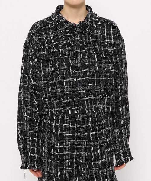 ♡美品♡ ベイジ　CAMBONツイードジャケット　チャコールグレー　雑誌掲載 ♡美品♡ ベイジ CAMBONツイードジャケット チャコールグレー