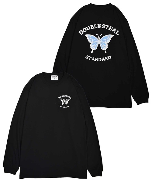 DOUBLE STEAL(ダブルスティール)の「Butterfly Round Logo L/S TEE 長袖Tシャツ(Tシャツ/カットソー・メンズ・ホワイト/ブラック/トップグレー・MEDIUM/LARGE/X-LARGE/XX-LARGE)」の3枚目の写真