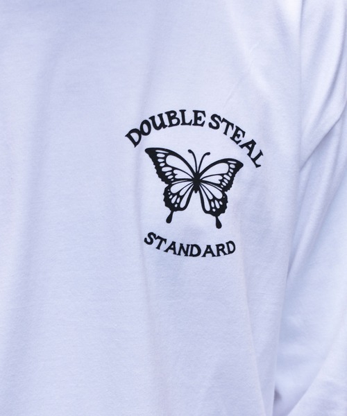 DOUBLE STEAL(ダブルスティール)の「Butterfly Round Logo L/S TEE 長袖Tシャツ(Tシャツ/カットソー・メンズ・ホワイト/ブラック/トップグレー・MEDIUM/LARGE/X-LARGE/XX-LARGE)」の6枚目の写真