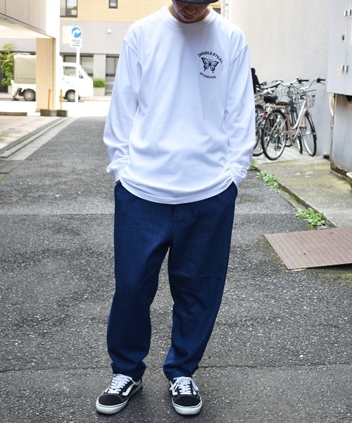 DOUBLE STEAL(ダブルスティール)の「Butterfly Round Logo L/S TEE 長袖Tシャツ(Tシャツ/カットソー・メンズ・ホワイト/ブラック/トップグレー・MEDIUM/LARGE/X-LARGE/XX-LARGE)」の8枚目の写真