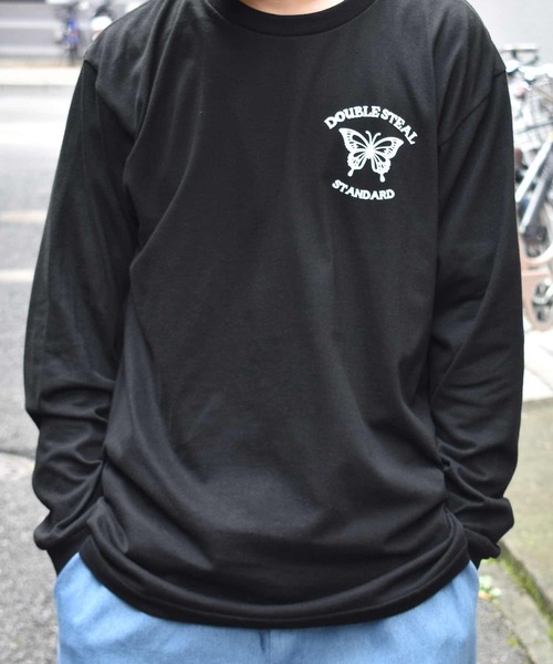 DOUBLE STEAL(ダブルスティール)の「Butterfly Round Logo L/S TEE 長袖Tシャツ(Tシャツ/カットソー・メンズ・ホワイト/ブラック/トップグレー・MEDIUM/LARGE/X-LARGE/XX-LARGE)」の9枚目の写真