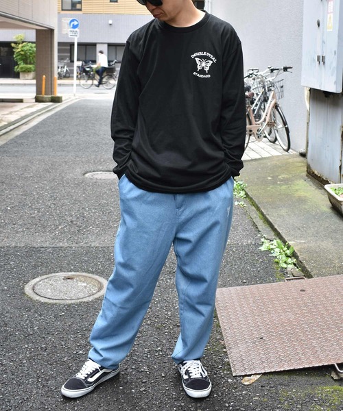 DOUBLE STEAL(ダブルスティール)の「Butterfly Round Logo L/S TEE 長袖Tシャツ(Tシャツ/カットソー・メンズ・ホワイト/ブラック/トップグレー・MEDIUM/LARGE/X-LARGE/XX-LARGE)」の10枚目の写真