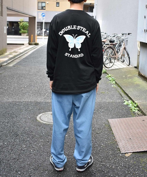 DOUBLE STEAL(ダブルスティール)の「Butterfly Round Logo L/S TEE 長袖Tシャツ(Tシャツ/カットソー・メンズ・ホワイト/ブラック/トップグレー・MEDIUM/LARGE/X-LARGE/XX-LARGE)」の12枚目の写真