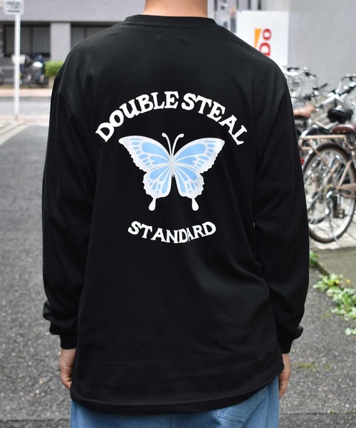 DOUBLE STEAL(ダブルスティール)の「Butterfly Round Logo L/S TEE 長袖Tシャツ(Tシャツ/カットソー・メンズ・ホワイト/ブラック/トップグレー・MEDIUM/LARGE/X-LARGE/XX-LARGE)」の13枚目の写真