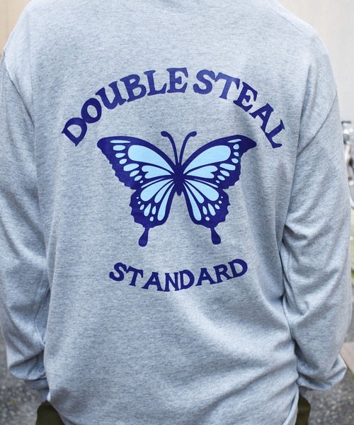 DOUBLE STEAL(ダブルスティール)の「Butterfly Round Logo L/S TEE 長袖Tシャツ(Tシャツ/カットソー・メンズ・ホワイト/ブラック/トップグレー・MEDIUM/LARGE/X-LARGE/XX-LARGE)」の14枚目の写真