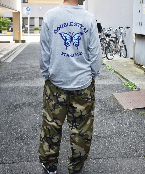 DOUBLE STEAL(ダブルスティール)の「Butterfly Round Logo L/S TEE 長袖Tシャツ(Tシャツ/カットソー・メンズ・ホワイト/ブラック/トップグレー・MEDIUM/LARGE/X-LARGE/XX-LARGE)」の15枚目の写真