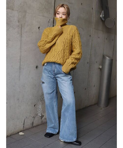 EVRIS（エヴリス）の「リメイクサイドスラッシュワイドデニムパンツ（デニムパンツ・レディース・ライトブルー/インディゴブルー・SMALL/MEDIUM）」の12枚目の写真