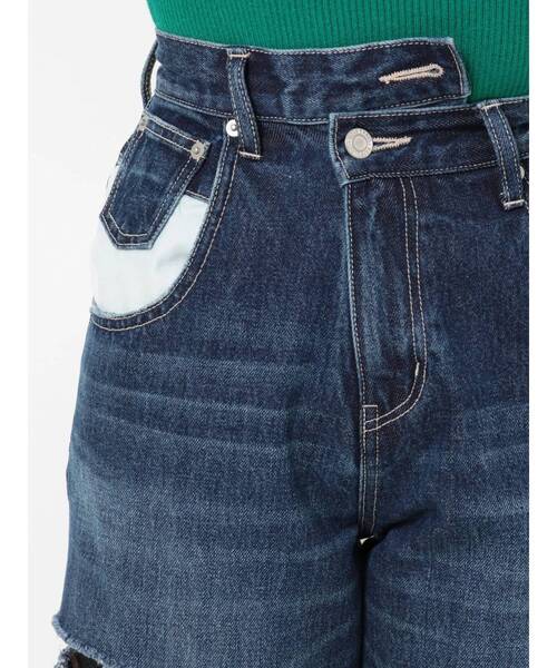 EVRIS（エヴリス）の「リメイクサイドスラッシュワイドデニムパンツ（デニムパンツ・レディース・ライトブルー/インディゴブルー・SMALL/MEDIUM）」の4枚目の写真