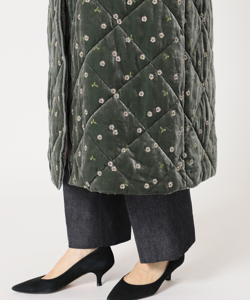 IENA LA BOUCLE LA BOUCLE　ベロアキルティングコート IENA LA BOUCLE ベロアキルティングコート（中綿・キルティング