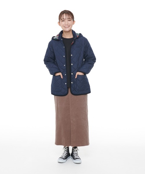Arnold Palmer（アーノルドパーマー）の「シェア キルティング フード ミドルコート（モッズコート・レディース・ネイビー/アイボリー・LL/S/M/L/XS）」の11枚目の写真