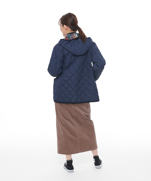 Arnold Palmer（アーノルドパーマー）の「シェア キルティング フード ミドルコート（モッズコート・レディース・ネイビー/アイボリー・LL/S/M/L/XS）」の13枚目の写真