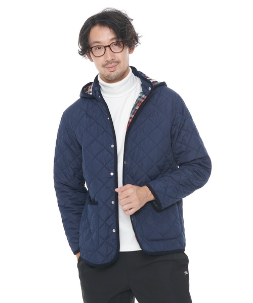 Arnold Palmer（アーノルドパーマー）の「シェア キルティング フード ミドルコート（モッズコート・レディース・ネイビー/アイボリー・LL/S/M/L/XS）」の22枚目の写真