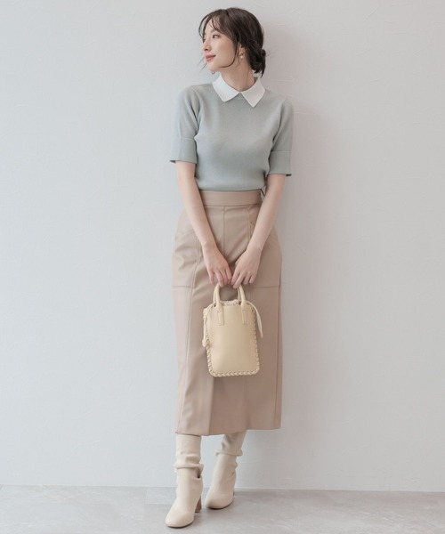 Andemiu（アンデミュウ）の「ステッチショルダーバッグ165951（ショルダーバッグ・レディース・ダークブラウン/オレンジ/アイボリー・FREE）」の17枚目の写真