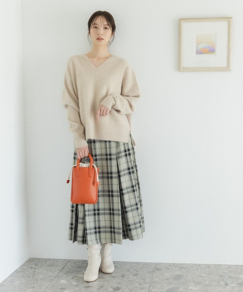 Andemiu（アンデミュウ）の「ステッチショルダーバッグ165951（ショルダーバッグ・レディース・ダークブラウン/オレンジ/アイボリー・FREE）」の5枚目の写真