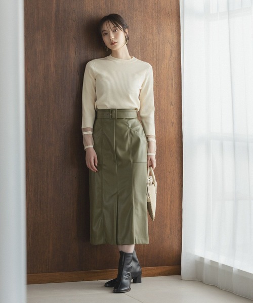 Andemiu（アンデミュウ）の「ステッチショルダーバッグ165951（ショルダーバッグ・レディース・ダークブラウン/オレンジ/アイボリー・FREE）」の14枚目の写真