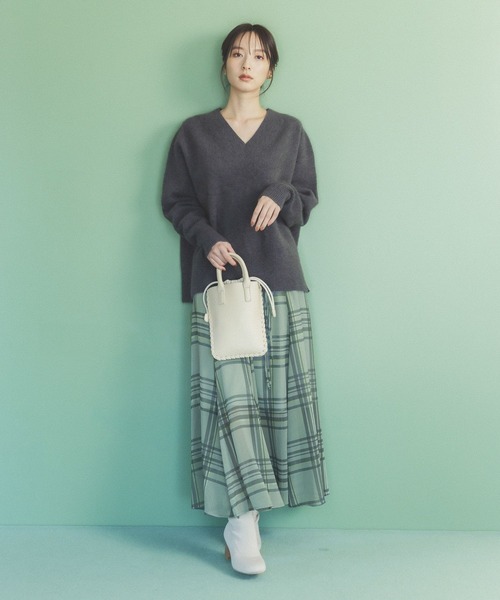 Andemiu（アンデミュウ）の「ステッチショルダーバッグ165951（ショルダーバッグ・レディース・ダークブラウン/オレンジ/アイボリー・FREE）」の4枚目の写真