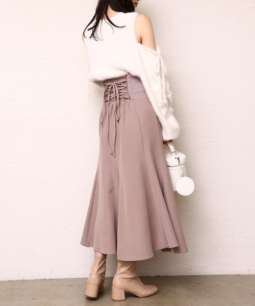 one after another NICE CLAUP（ワンアフターアナザーナイスクラップ）の「マルチWAYフェザーニット（ニット/セーター・レディース・ブラウン/ピンク/アイボリー/モカ・FREE）」の17枚目の写真